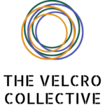 The Velcro Collective Logo yellow blue and green circles intertwined